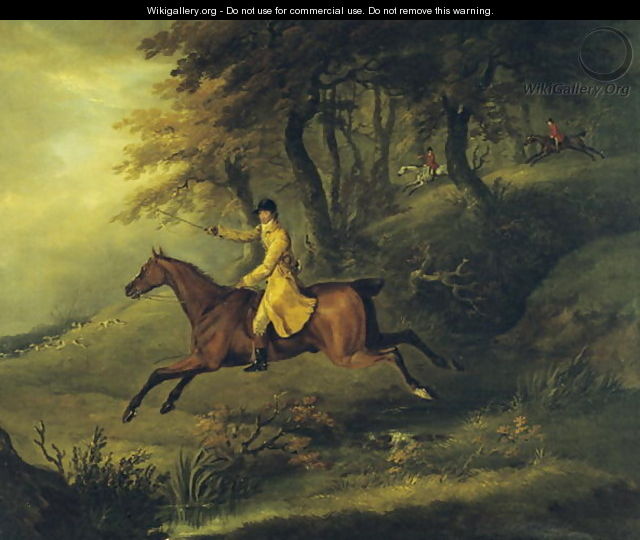 Thomas Oldaker, Huntsman to the Berkeley, on his Hunter Magic Breaking Cover, 1811 - John Nost Sartorius