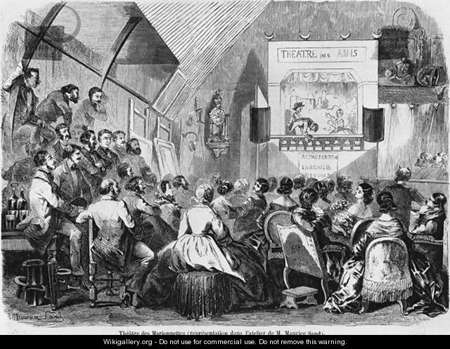 Puppet show in Maurice Sands studio, 1870 - Baron Dudevant Jean Francois Maurice Sand