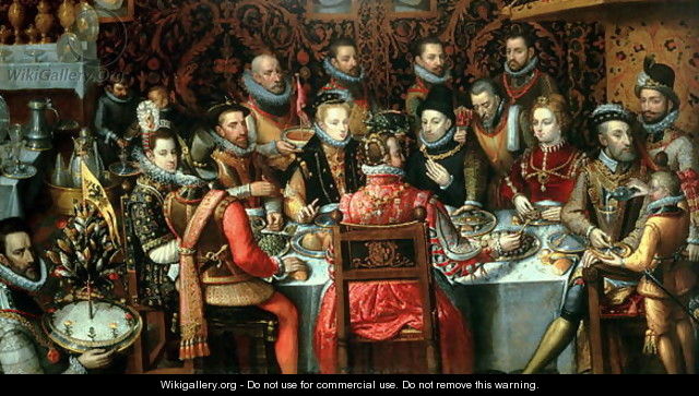 The Banquet of the Monarchs, c.1599 - Alonso Sanchez Coello