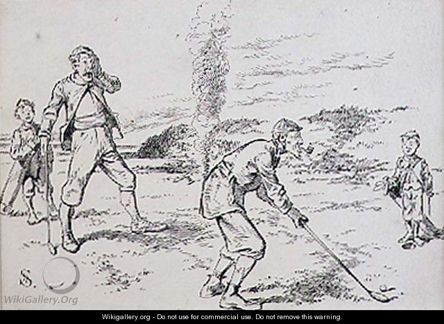 The Absent Minded Golfer, illustration from Graphic magazine, pub. c.1870 - Henry Sandercock