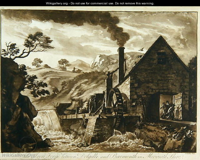 The Iron Forge near Dolgelli and Barmouth in Merionethshire, from Twelve Views in Wales, 1776 - Paul Sandby