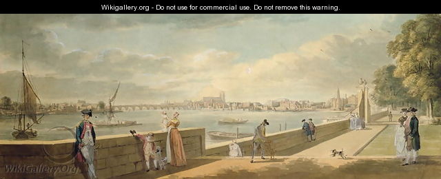 View towards Westminster from the Terrace of Somerset House - Paul Sandby