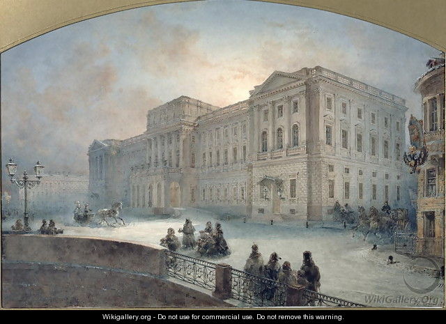 View of the Mariinsky Palace in Winter, 1863 - Vasili Semenovich Sadovnikov