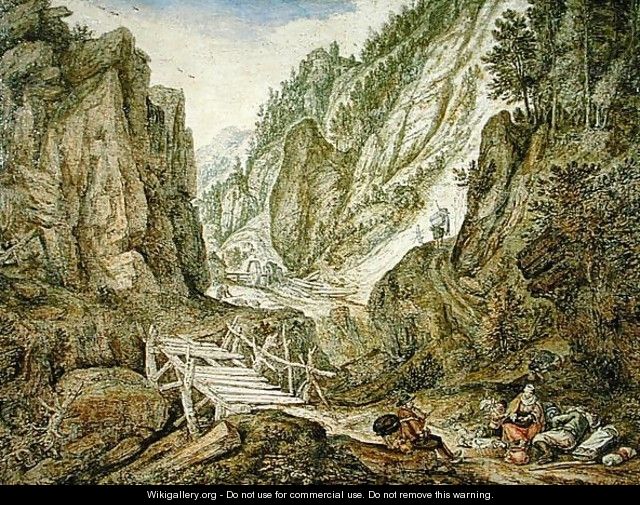 Mountainous landscape, 1681 - Herman Saftleven