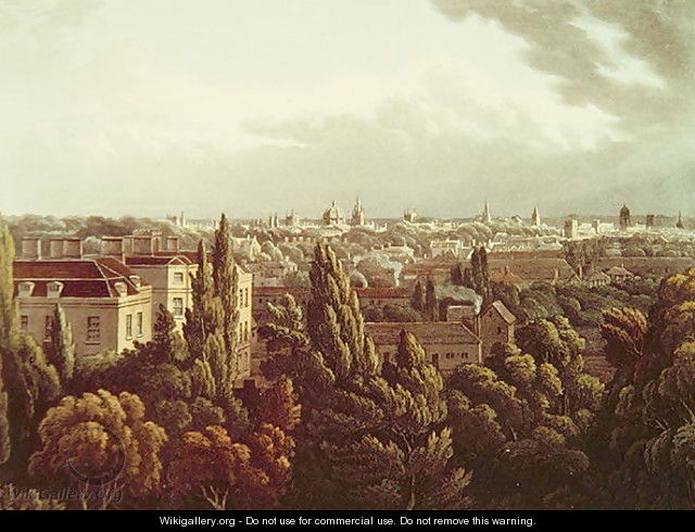 View of Oxford from the Gallery in the Observatory, engraved by J. Bluck, 1st July 1814 - (after) Turner, William
