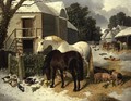 The Farmyard in Winter - John Frederick Herring, Jnr.