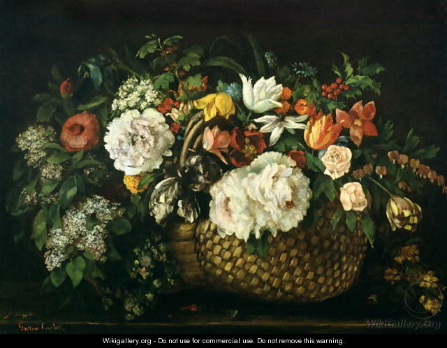 Flowers in a Basket, 1863 - Gustave Courbet Flowers in a Basket, 1863 - Gustave Courbet