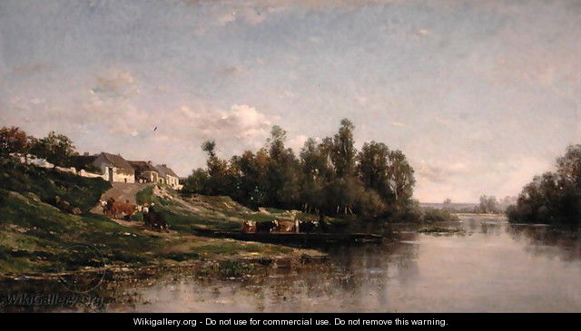 River Scene, 1859 - Charles-Francois Daubigny