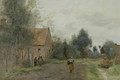 Sin near Douai, Village Street in the Morning, Grey Weather, 1872 - Jean-Baptiste-Camille Corot