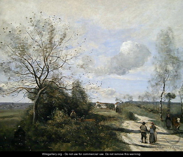 Saintry, near to Corbeil, the white road - Jean-Baptiste-Camille Corot