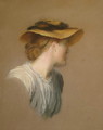 Mrs G. F. Watts in a straw hat, 1887 - George Frederick Watts