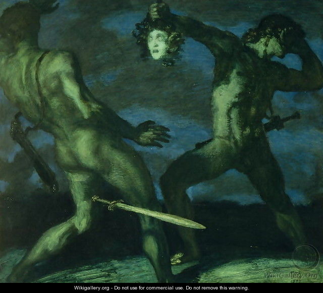 Perseus turns Phineus to stone by brandishing the head of Medusa, 1908 - Franz von Stuck