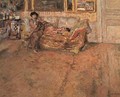 Interior with Madame Hessel and her Dog, 1910 - Edouard (Jean-Edouard) Vuillard