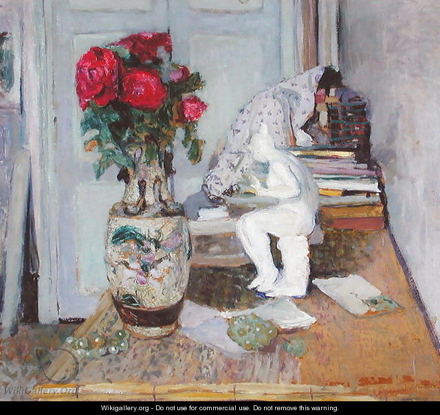 Statuette by Maillol and Red Roses, c.1903-05 - Edouard (Jean-Edouard) Vuillard