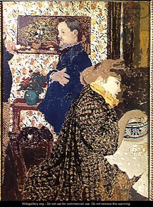 Valloton and Misia in the Dining Room at Rue Saint-Florentin, 1899 - Edouard (Jean-Edouard) Vuillard