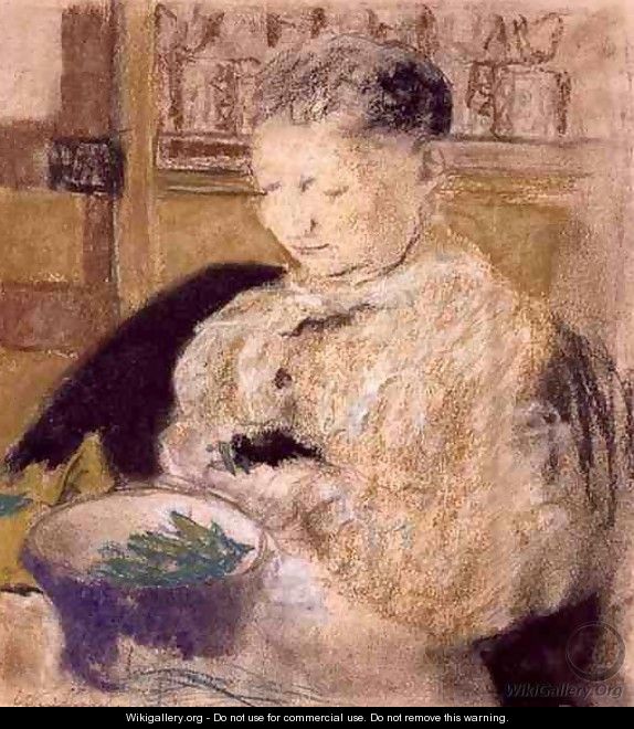 Madame Vuillard Podding Peas, 1905 - Edouard (Jean-Edouard) Vuillard