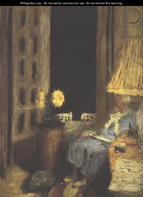 Femme lisant, le soir - Edouard (Jean-Edouard) Vuillard