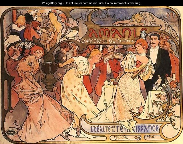 Amants, 1895 - Alphonse Maria Mucha