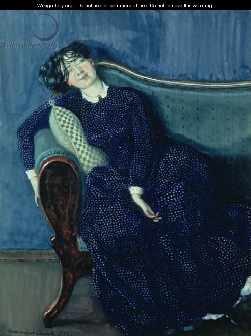 Sleeping woman in blue, 1903 - Konstantin Andreevic Somov