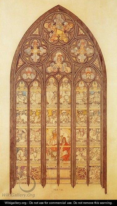 Design for a stained-glass window in St. Vitus Cathedral, 1931 - Alphonse Maria Mucha