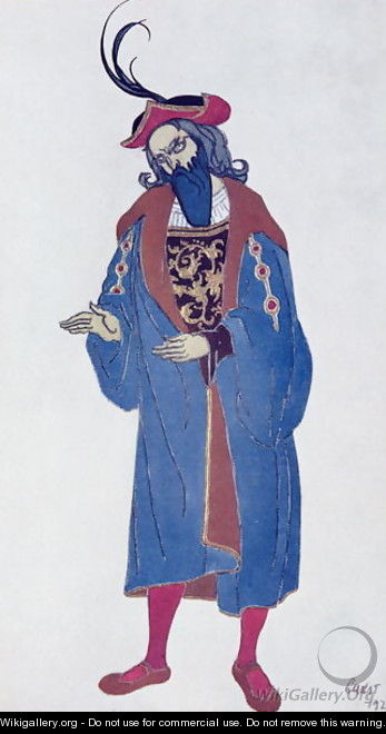 Costume design for Blue-Beard, from Sleeping Beauty, 1921 - Leon (Samoilovitch) Bakst