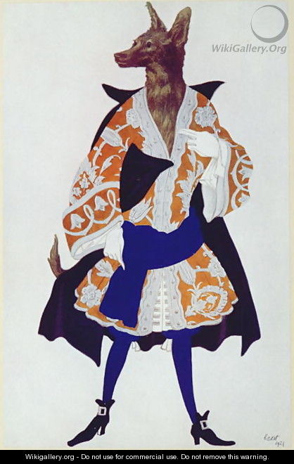 Costume design for The Wolf, from Sleeping Beauty, 1921 - Leon (Samoilovitch) Bakst