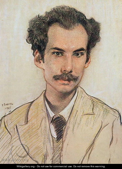Portrait of Boris Nikolayevich Bugaev (1880-1934) pseudonym Andrey Bely, 1905 - Leon (Samoilovitch) Bakst