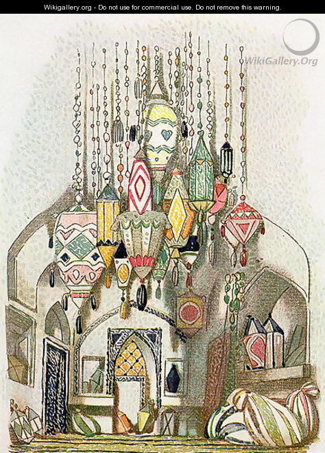 Scenery design from Aladdin, c.1916 - Leon (Samoilovitch) Bakst
