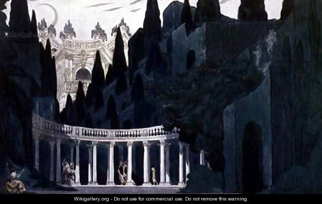 Scenery design for the Royal Garden, from Sleeping Beauty, 1921 - Leon (Samoilovitch) Bakst