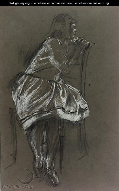 Girl Sitting on a Chair - Henry Tonks