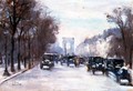 Towards the Arc de Triomphe, Paris, 1928 - Lesser Ury