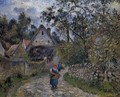 The village path - thatched cottages in Valhermeil, 1880 - Camille Pissarro