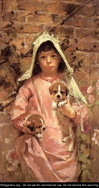 Girl with Puppies, 1881 - Theodore Robinson