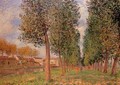 The Poplar Avenue at Moret, Cloudy Day, Morning, 1888 - Alfred Sisley