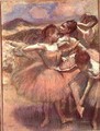 Four dancers on stage - Edgar Degas