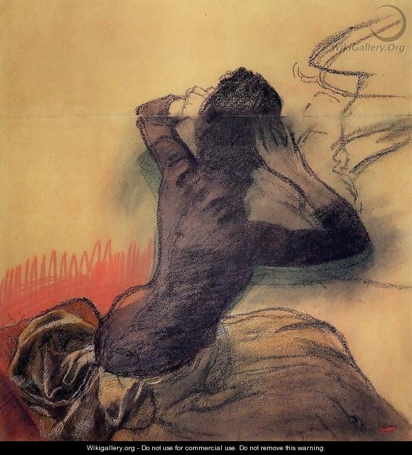 Seated Woman Adjusting Her Hair, c.1884 - Edgar Degas