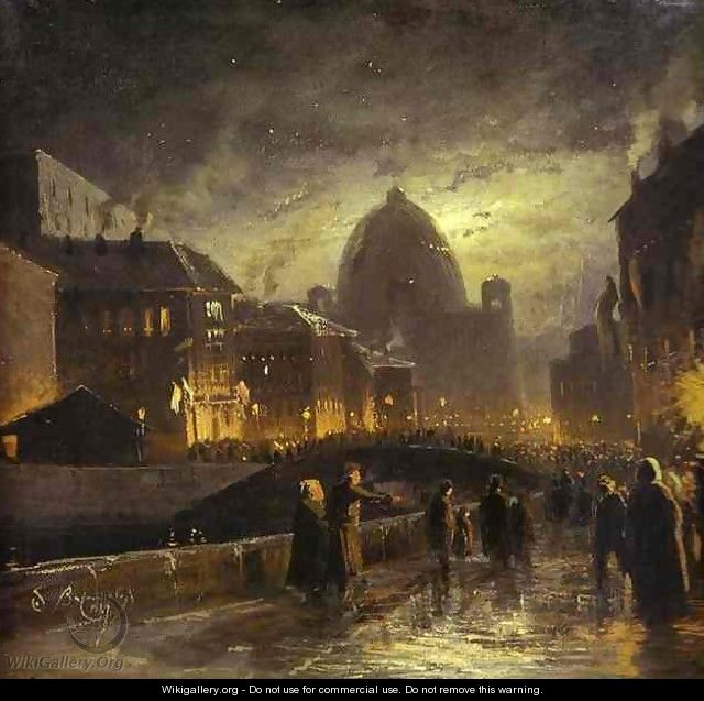 Illumination in St. Petersburg. 1869 - Feodor Alexandrovich Vasilyev