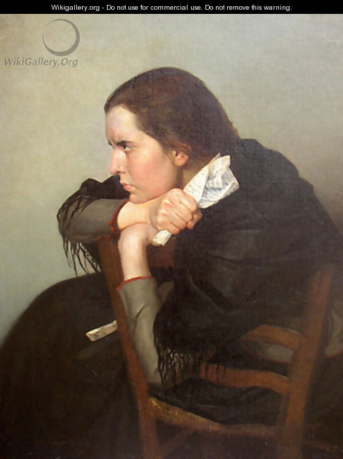 Portrait of the Artist Seraphima Blonskaya-The Letter, 1890 - Dmitri Minaevich Sinodi-Popov