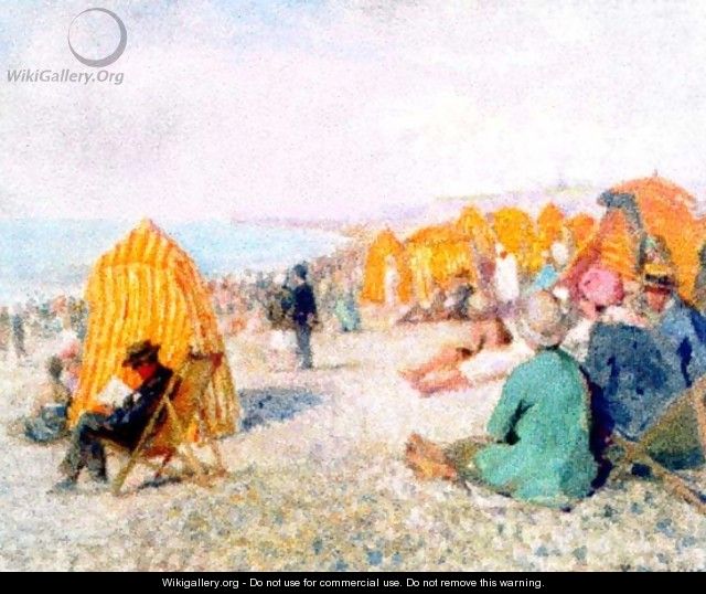 The Beach in Dieppe (1929) - Nicolae Vermont
