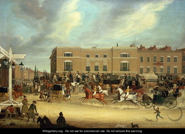 The Elephant and Castle on the Brighton Road, 1826 2 - James Pollard