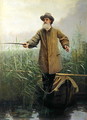 Portrait of Apollon Maikov (1821-97) Fishing, 1883 - Ivan Nikolaevich Kramskoy