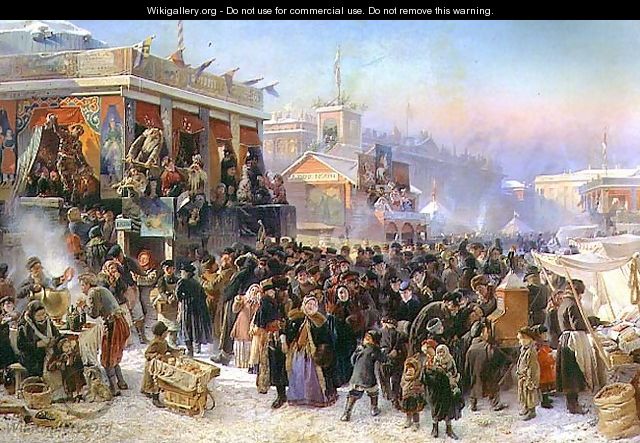 Fair Booths on Admiralty Square, St. Petersburg, 1869 - Konstantin Egorovich Egorovich Makovsky