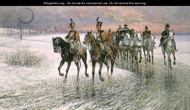 An Escort of the 4th French Hussars - Jan van Chelminski