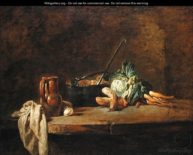 Still life of Vegetables for the Soup, c.1732 - Jean-Baptiste-Simeon Chardin