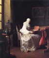 The Bird Organ or A Woman Varying Her Pleasures - Jean-Baptiste-Simeon Chardin