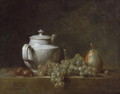 Still Life with Tea Pot, Grapes, Chesnuts, and a Pear, c.1764 - Jean-Baptiste-Simeon Chardin