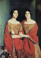 The Two Sisters, or Mesdemoiselles Chasseriau: Marie-Antoinette-Adele (1810-69) and Genevieve (Aline) (1822-71) sisters of the artist, 1843 - Theodore Chasseriau