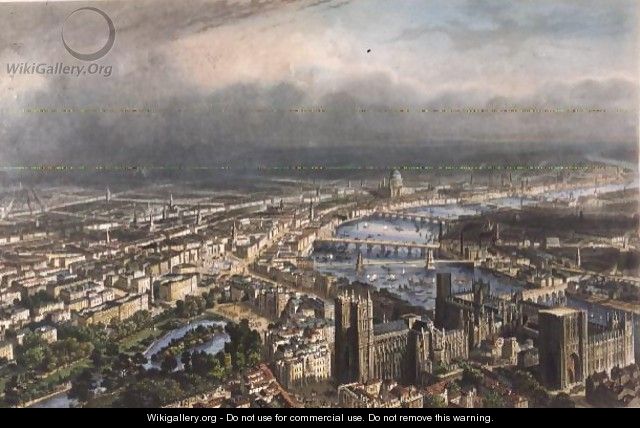 General Aspect of London, from Westminster Abbey, c.1850 - Henri Michel Antoine Chapu