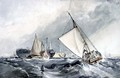 Old Men-of-War at Anchor: boats in a Gale - George Chambers