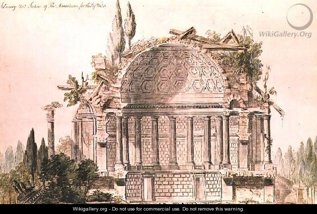 Architectural drawing for mausoleum for Frederick, Prince of Wales (1707-51), c.1751 - Sir William Chambers